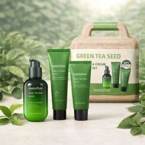 Innisfree Green Tea Seed 3pc Serum & Cream Set K-Beauty Sealed
